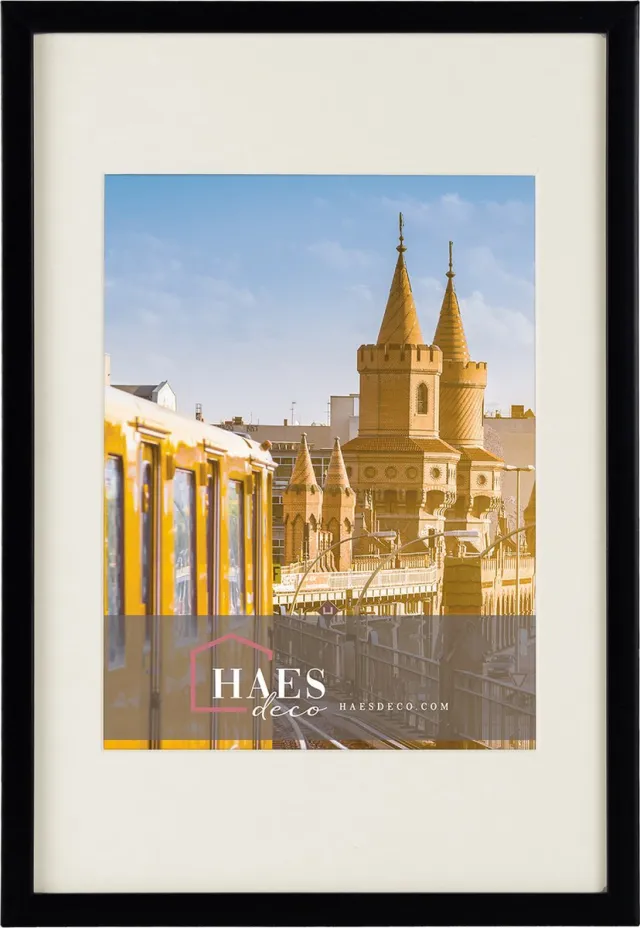 HAES deco Fotolijst Berlin zwart met passepartout voor foto formaat 15x20 en 20x30 - SP12130