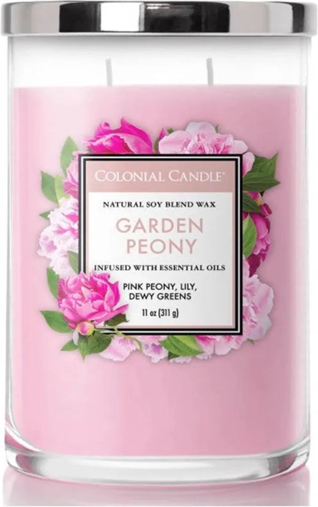 Colonial Candle Garden peony - 311 gram Roze