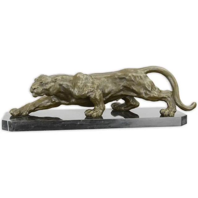 De Splinter bv EEN BRONZEN BEELDHOUWWERK VAN EEN GEhurkt PANTER, A BRONZE SCULPTURE OF A CROUCHING PANTHER Brons