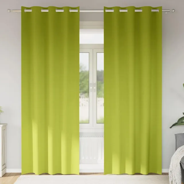 vidaXL Zwart-out Gordijnen met Ringen 2 st Groen 245 x 140 cm