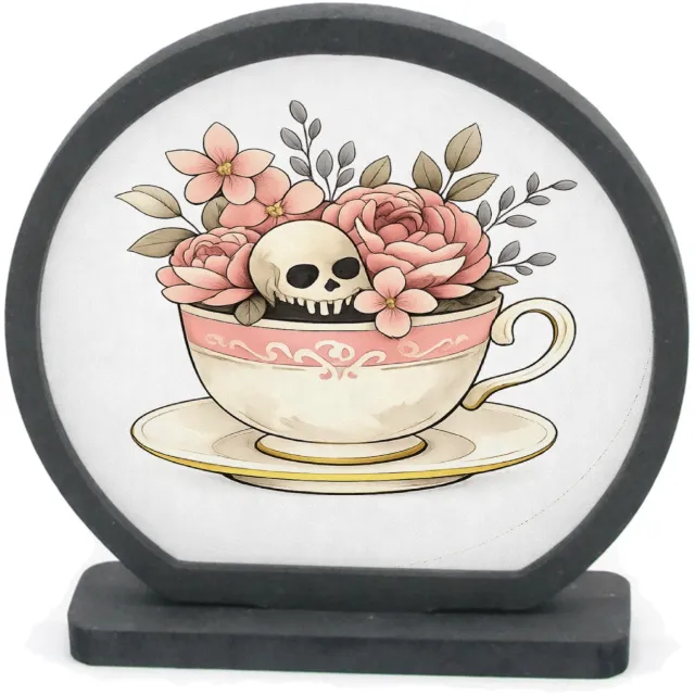 Mr Cadeautjes Houten fotolijst rond met MDF inleg - design Een vrolijk botanisch contrast tussen iets zachts en iets on | cadeau Wit