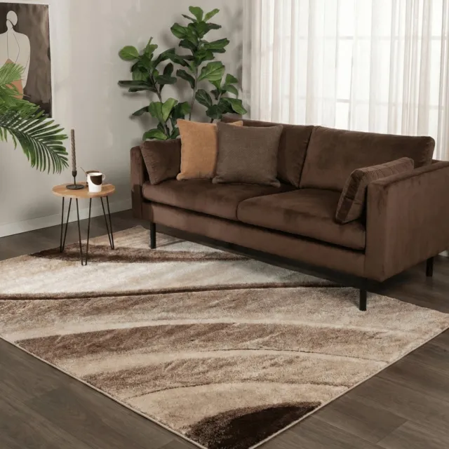 flycarpets Lima Vloerkleed - 240x340 cm - Bruin / Beige - Polypropyleen - Voor binnen - Designer - Rechthoek - Modern - Woonkamer - Laagpolig