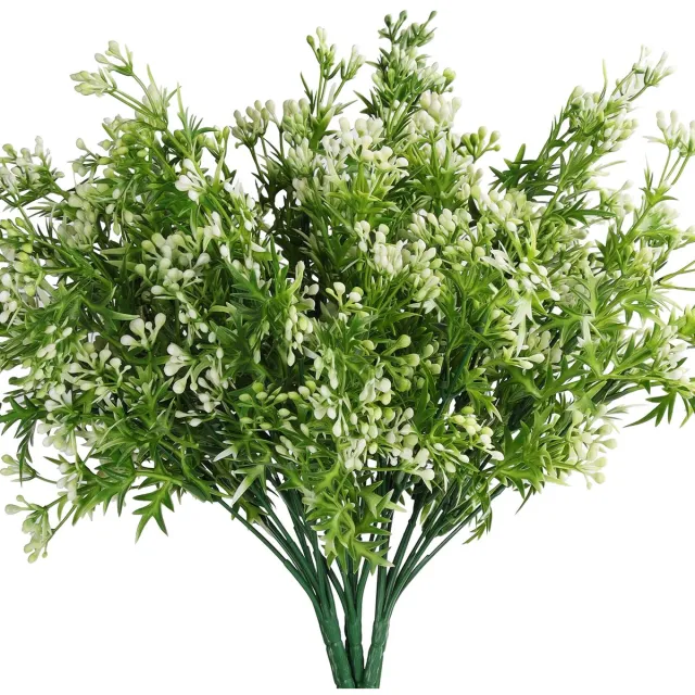 Unyqoos ® Set van 6 Realistisch Uitziende Hangende Kunstplanten voor Binnen en Buiten Decoratie Wit