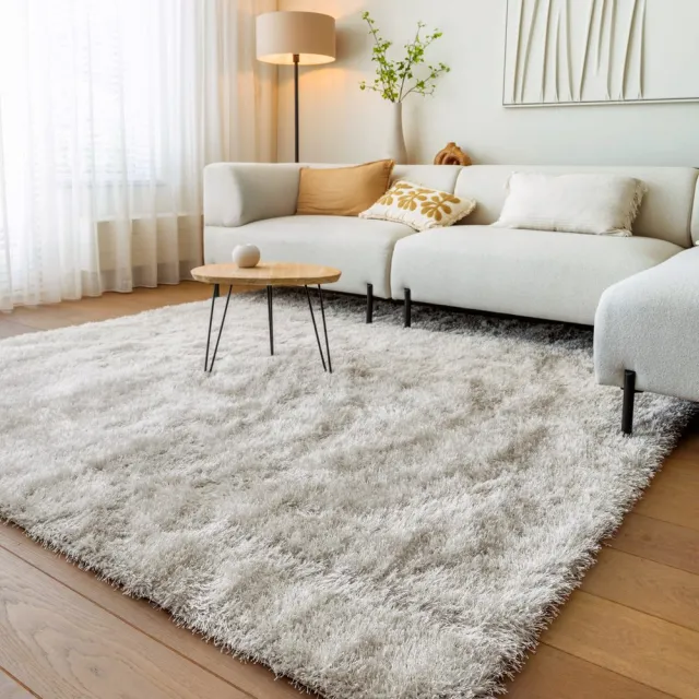 Tapeso Velvet vloerkleed vierkant - Posh lichtzilver 280x280