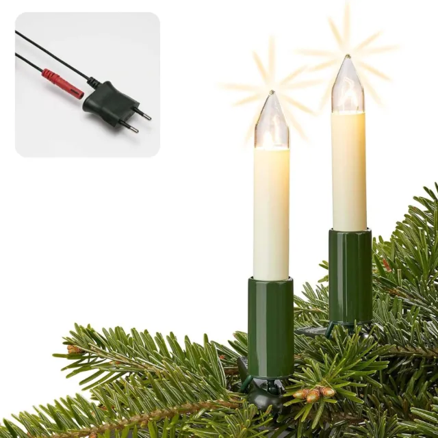 Made in Germany 430059 Lichtketting Kerstboom 15 stuks Boomkaarsen 9,8 m Made in Duitsland Lichtketting Voor Binnen met Stekker Deelbaar Kerstverlichting met Filament Kerstboomkaarsen met 3 Energieklasse G