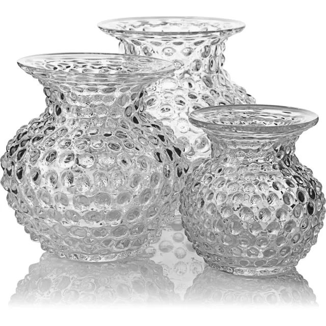 Skloglass Handgemaakt kristallen vaas Lobelia/ set van 3 vazen (Kristal)