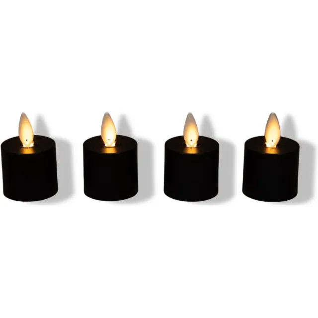 Annas Collection Extension Set 4 Rechargeable Black Tealight Moving Flame Anna's Col... zwart