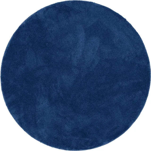 Pergamon Luxe Superzacht hoogpolig langpolig tapijt Zijdezacht Rond Blauw