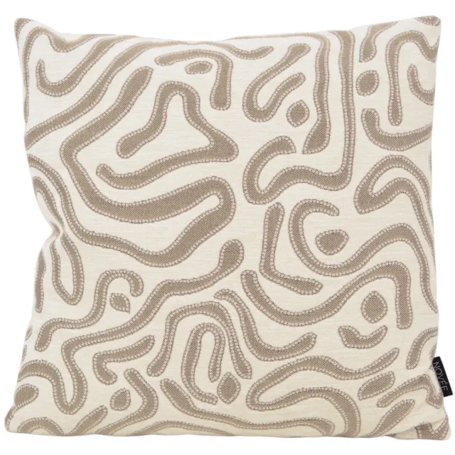 NOVÉE Chenille Flow Crème Kussenhoes | 45 x 45 cm | Velvet/Polyester creme 45x45