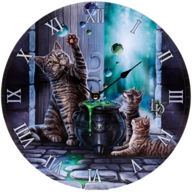 Lisa Parker Hubble Bubble Kat & Kitten - Muurklok - 30cm multicolor
