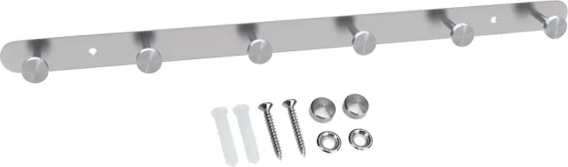 Intirilife roestvrijstalen kapstok model A - 6 haken - jashaken kapstok in 5 verschillende designs Zilver