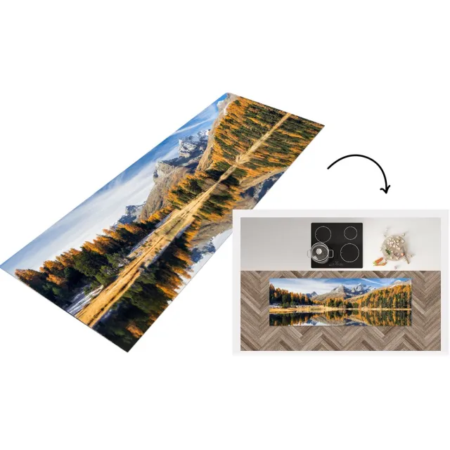KitchenYeah Keukenloper - Loper keuken - Alpen - Bergen - Bos - Keukenloper vinyl multicolor, foto 7