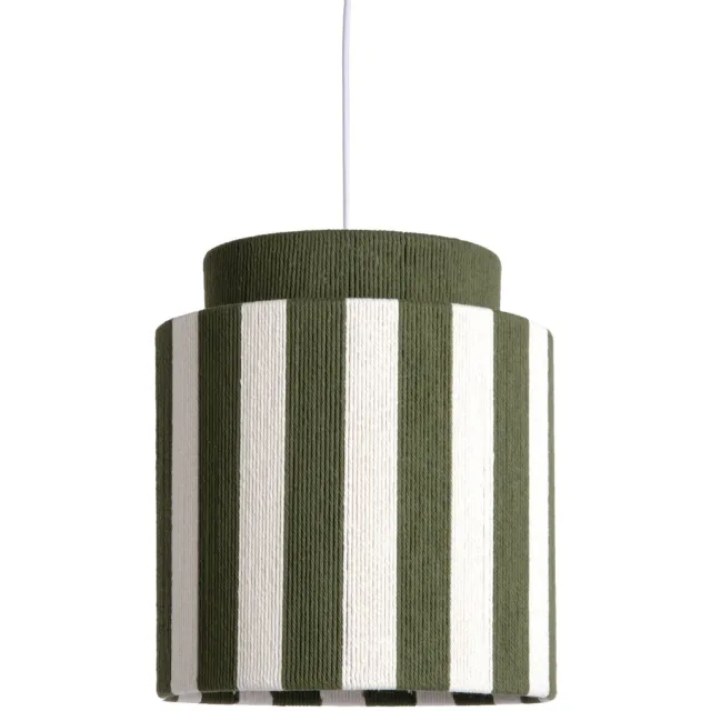 Leitmotiv Hanglamp Vienna Stripes - groen/gebrokenwit Luxegroen, gebrokenwit