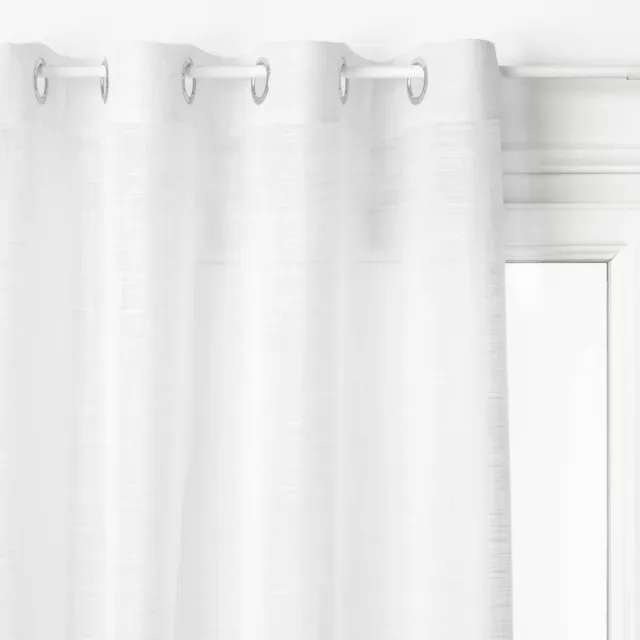 Atmosphera Créateur d'intérieur® Vitrage met oogjes, effect van gevlamd katoen ALTON Blanc