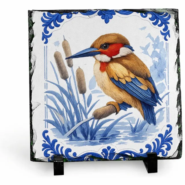 Mr Cadeautjes Leisteen vierkant 15 x 15 - design Elegante zeedier-illustratie met porseleinen rand | cadeau Wit
