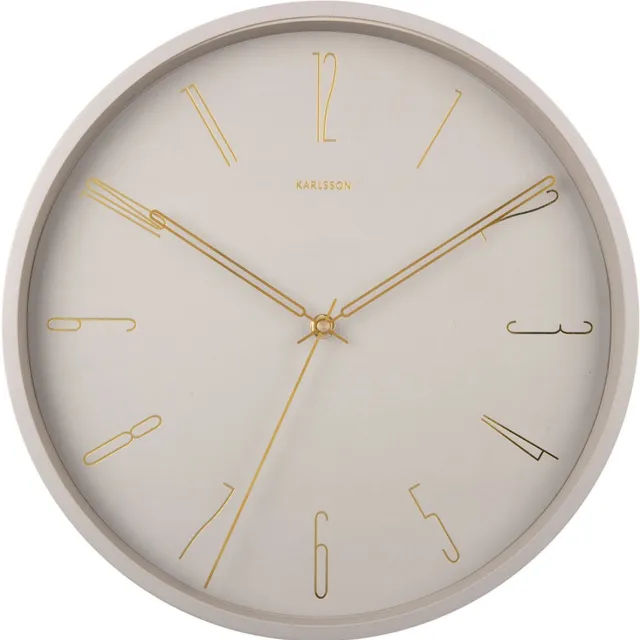 Karlsson Wandklok Belle - Warm Grijs - Ø35cm - Wandklok Scandinavisch,Modern