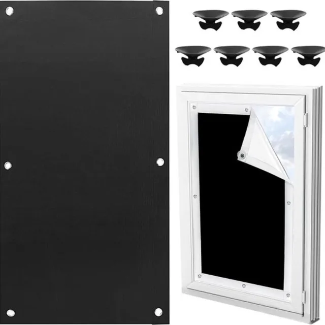 SKIEHAN Universeel zonnescherm met zuignappen - 60 x 115 cm - Isolerende/zonwerende stof - Zonneschermdoek met zuignappen - Machinewasbaar - Geen boren nodig - UV-beschermd - Geschikt voor reizen, slaapkamers, campers en dakramen Veelkleurig