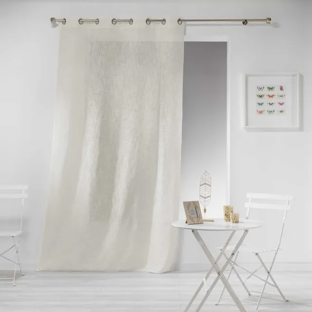 Wicotex Gordijnen-Kant en klaar- met ringen 140x240cm linnen effect design polyester haltona naturel