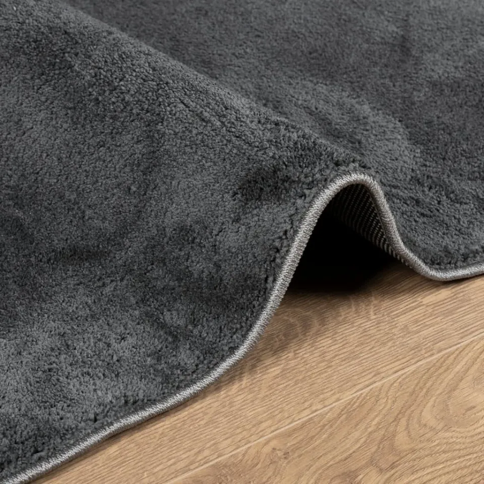 vidaXL Vloerkleed OVIEDO laagpolig 140x200 cm antracietkleurig, foto 4