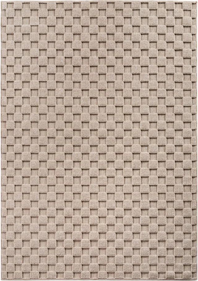 Ayyildiz Helix Geruit Vloerkleed Beige 280x370 cm – Laagpolig Tapijt met Ruitpatroon – Modern Vloerkleed voor Woonkamer en Slaapkamer