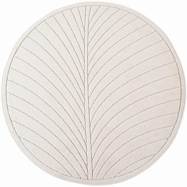 Ayyildiz Japandi-stijl binnen- en buitentapijt Nova (crème 1204) - ⌀ 120 cm