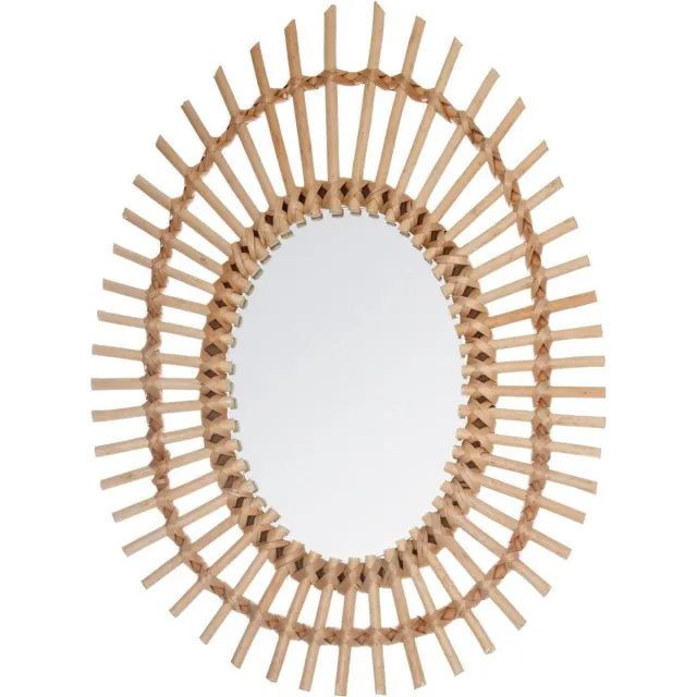 Atmosphera spiegel rotan ovaal - Wandspiegel - 43 x 58 cm Beige