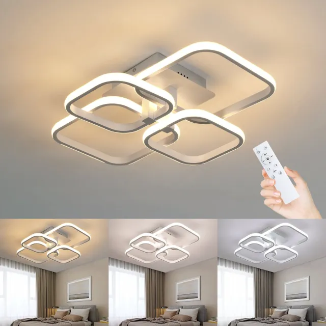 Haobosic Modern - Plafondlamp - 4-kops - 48W - Afstandsbediening White
