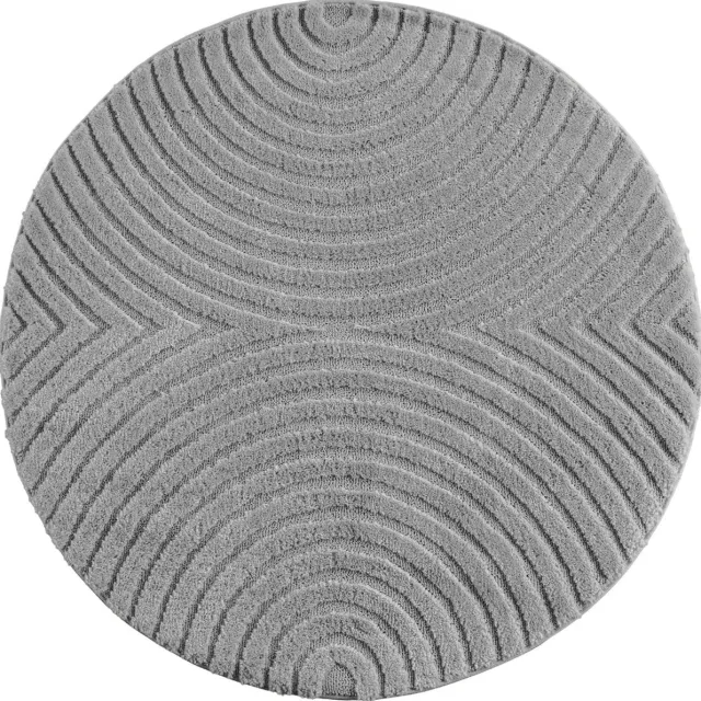 Dutch XXL Rond Japandi Vloerkleed | Tapijt | Art | Bogen | Zilver