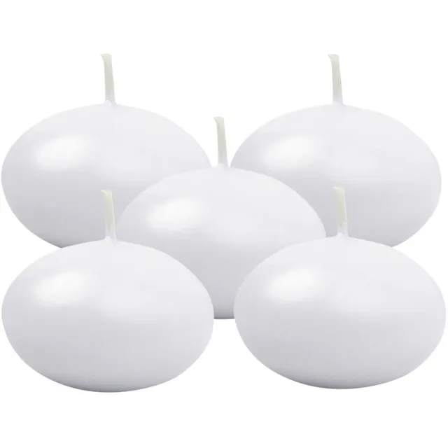 PartyDeco Drijfkaarsen - 20x stuks - wit - parafine - 5 cm - woondecoratie kaarsen - 3 branduur