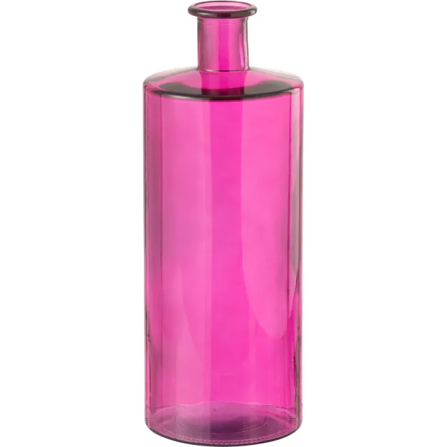 J-Line vaas Fles - glas - roze - medium - 40 cm hoog