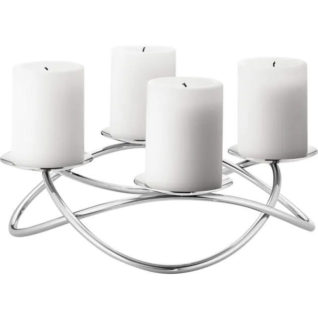 Georg Jensen Kandelaar - Luxe Kaarshouder- Candle Holder – Kaarshouder – Kaarsenhouder – Woonkamer Accessoires Roestvrij staal