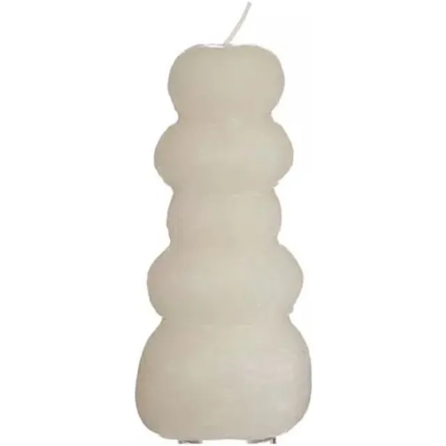 Hortus Pebble candle d7xh15 cm, wit Hortus