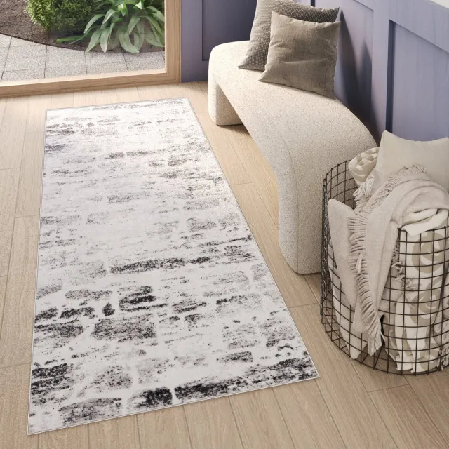 Tapiso Sky Vloerkleed Loper Grijs Lichtgrijs Modern Woonkamer Tapijt Grijs 3
