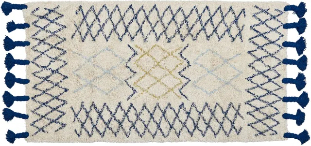 Beliani ERZINCAN - Laagpolig vloerkleed - Beige - Katoen