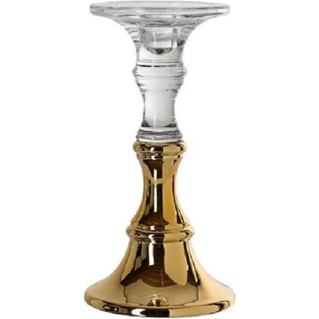 Richmond Interiors Richmond Kandelaar Glas / goud, hoogte 30 cm, Ø 12 cm helder glas/goud