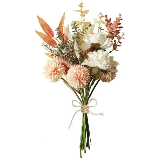 Famanu Roze kunstbloemen boeket van hortensia, zijden bloemen voor decoratie, kunstplanten voor bruiloften en kamerdecoratie