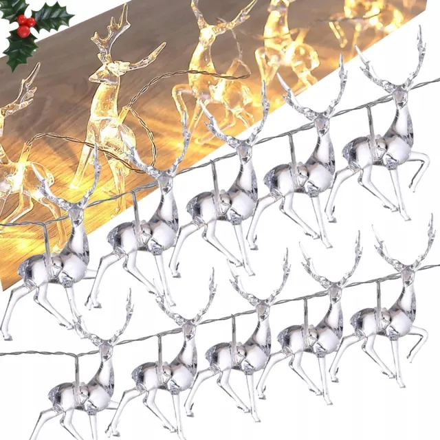MOZY Kerstverlichting Rendieren - Warm Wit - 170 cm - Kerstverlichting - Kerstdecoratie - Kerst - Kerstmis - Verlichting - Raamdecoratie - Raamverlichting - Voor Binnen - Lichtsnoer