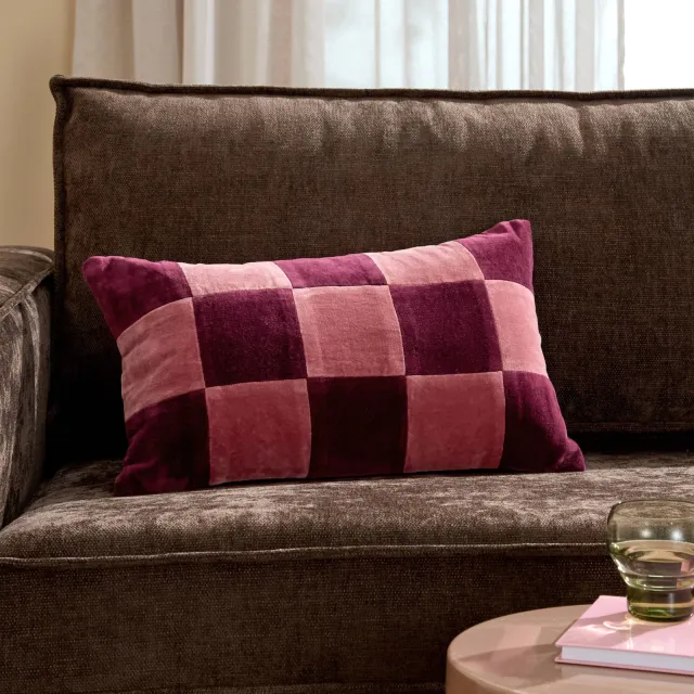 NOUS Living sierkussenhoes Ramah (30x50 cm) roze/burgundy