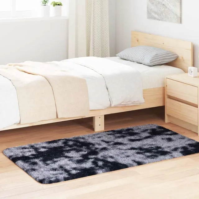vidaXL Hoogpolig vloerkleed NAVARRA 80x150 cm polyester donkergrijs grijs, foto 2