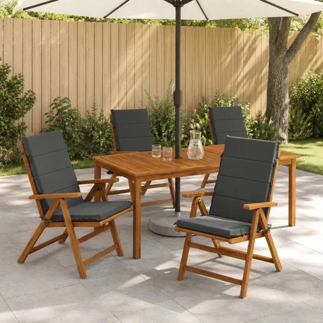 vidaXL Kussen voor stoel met hoge rug GEMERT 4 st 100% Polyester anthraciet