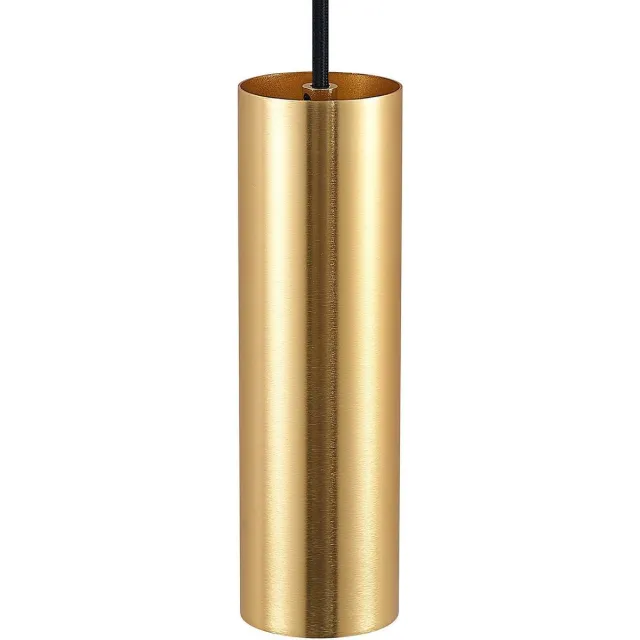 Lindby 1-fase railverlichting - 1licht - Metaal, textiel - H: 20 cm - GU10 - zwart, goud