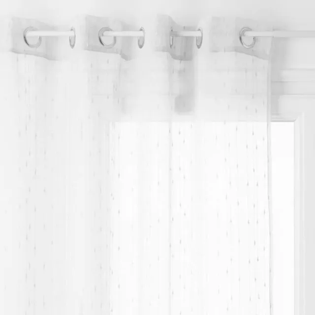 Atmosphera Créateur d'intérieur® Anissa Gordijn - Vitrage Gordijnen - Sheer Curtains – Transparante Raamgordijnen - Lichtdoorlatend Gordijn voor Woonkamer & Slaapkamer - Polyester - 140 x 240 cm - Wit