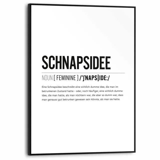 Reinders Schilderij Schnapsidee - 40 x 30 - Hout - REINDERS Zwart-Wit Zwart