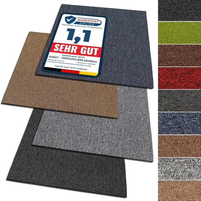 Floordirekt Tapijttegels Moscow - 50x50cm - Zelfdragend - 20 Delige Set - 5m² - Slijtvaste Tapijtvloer met Hoogwaardige Lussenpool voor Thuis & op Kantoor - Antistatisch met Bitumen Rug - Groen