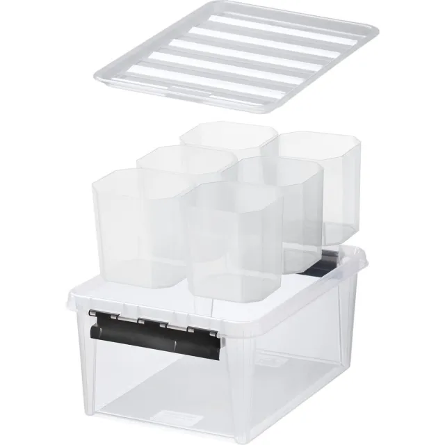 SmartStore Classic 15 Opbergbox 14 liter met 6 Vakverdelers - Polypropyleen - Zwart