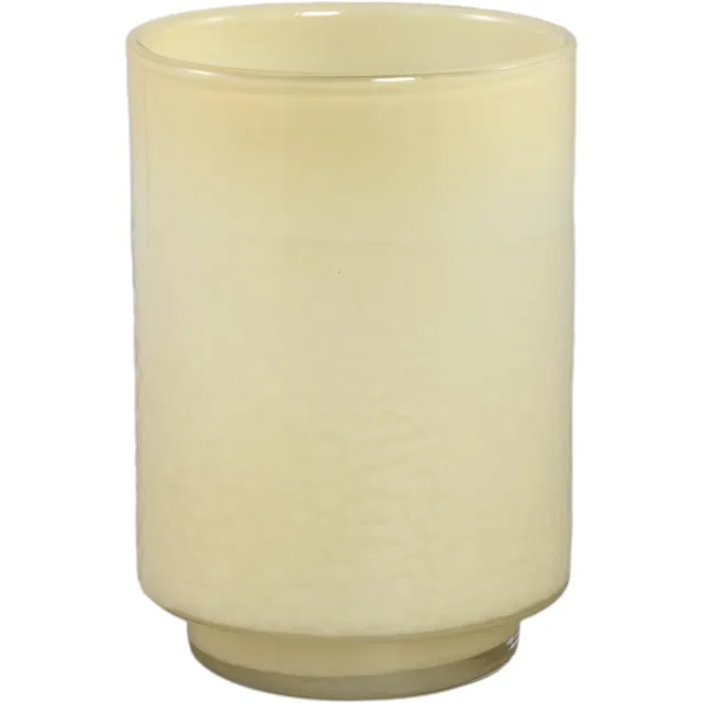 PTMD Hervy Cream Glass Vase Round Straight On Foot Naturel