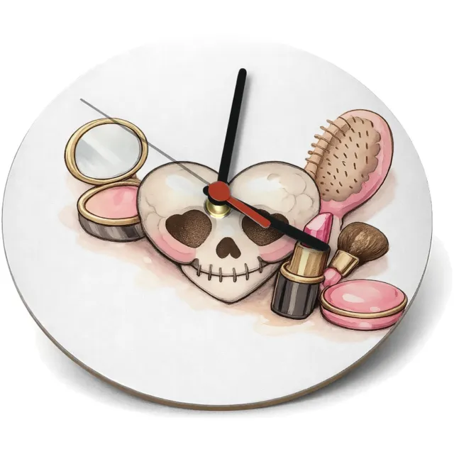 Mr Cadeautjes Klok rond Ø 19 - design Beauty-items in een retro salonsetting met een ondeugende tw | cadeau Wit