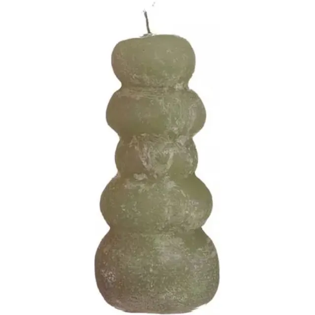 Hortus Pebble candle d7xh15 cm, groen Hortus