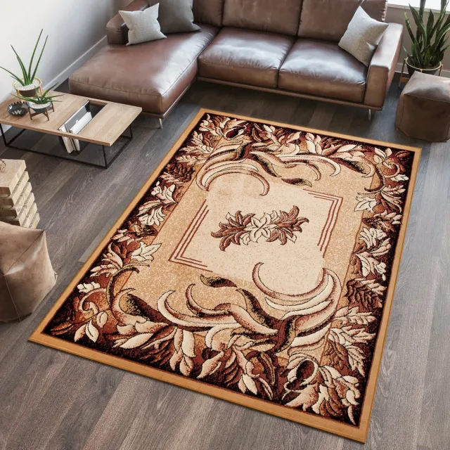 Tapiso Atlas PP Vloerkleed Beige Gebloemd Woonkamer Tapijt Maat- 250x350 Bruin 2