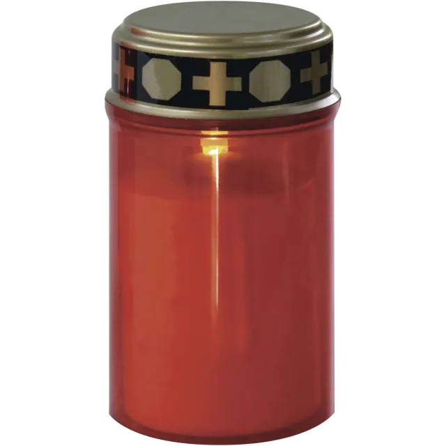 Emos Rode LED-begraafplaatskaars, 2x C, voor binnen en buiten, warm wit, timer, DCCV19 Rood